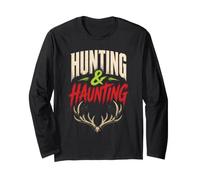 Halloween Deer Hunting & Haunting Antlers Bats Spooky Long Sleeve T-Shirt
