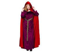 Smiffys Deluxe Cloak, Garnet Red, Adults, Historical Fancy Dress, Witch Dress Up Accessories