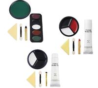 Halloween Deluxe Makeup Kit Party Accessory - Face Paint Set with Grease Paints, Fake Blood, Tooth Wax, Sponges & Applicators, Non-Toxic Makeup for Zombie, Vampire, Skeleton, & Witch