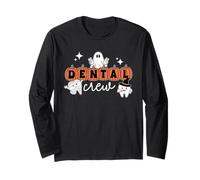 Halloween Dental Crew Pumpkin Ghost Spooky Dental Hygienist Long Sleeve T-Shirt