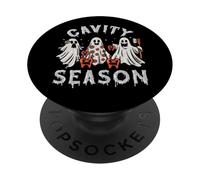 Halloween Dentist Ghost Dental Assistant Cavity Season Funny PopSockets Adhesive PopGrip