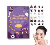 Halloween Design Pimple Patches with Salicylic Acid - Invisible Spot Stickers for Face, Cute Acne Treatment Skincare, 144PCS Patches Effectively Calms for All Skin Types, Gifts for Teenage Girls