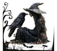 Halloween Desk Decorations - Acrylic Flat Centerpiece, Scary Crow Halloween by Piece | Bed Table Kitchen Kitched Table Supchages Behind the Scenes Study