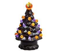 Halloween Desktop Ceramic LED Black Tree Ornament for Home Decoration - Unique Display for Festive Occasions (Black, 24. 5x15. 2x15. 2cm)