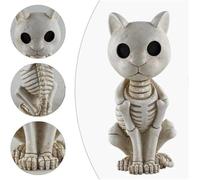 Halloween Desktop Ornament Animal Skeleton Halloween Decorations Resin Bone Art Party Supplies Props for Home 2024 Skeleton Accessories (White, 13. 3 * 5. 6cm)