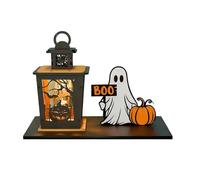 Halloween Desktop Ornament Cute Table Sign Happy Wooden Decorations Pumpkins Centerpiece Ideal for Holiday Parties and Special Events (B, A)