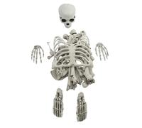 Halloween Desktop Ornament Human Skeleton Halloween Simulation Model Escape Loose Bone Props for Unique Decoration and Atmosphere Enhancement (White, 40x26x22cm)