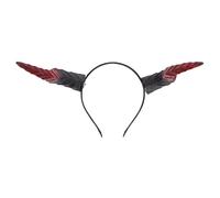Halloween Detachable Bull Horn Headband Gothic Cosplay Costume Accessory | PU and Iron Construction, Dual-tone Finish, Flexible Wide Band, Realistic Removable Horns for Devil Outfits