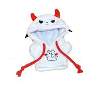 Halloween Devil Doll Clothes with Bat Wing Hood - Premium Handmade Outfit for Labu Dolls - Cute Cosplay Costume for 17cm Dolls (White)