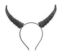 Halloween Devil Horn Headband, Bull Horns Headdress with Detachable Antlers
