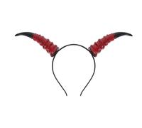 Halloween Devil Horn Headband, Bull Horns Headdress with Detachable Antlers