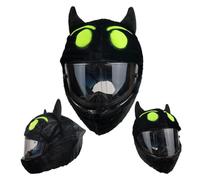 Halloween Devil Motorcycle Helmet Cover,Cartoon Plush Full Face Helmet Protective Cover,Funny Motorcycle Helmets Cover Sleeve,Decorative Helmets Protective Cover for Full Face H-elmets
