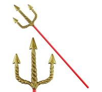 Halloween Devil Pitchfork 120cm Gold Red Trident Fancy Dress Costume Prop