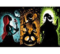 Halloween Diamond Art Painting Kits for Adults - Jack and Sally DIY 5D Paint with Diamonds Gem Art Painting Kits DIY Nightmare Before Christmas Round Full Drill Diamond Dots Paintings Adult Crafts