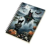 Halloween Diary Gothic Diary Castle Ghost Cat Black | Work Notebook for College Office Note Taking