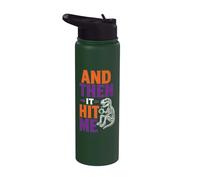Halloween Dinosaur T Rex Skeleton and Then It Hit Me Coffee Stainless Steel Insulated Water Bottle