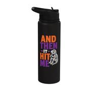 Halloween Dinosaur T Rex Skeleton and Then It Hit Me Coffee Stainless Steel Insulated Water Bottle