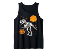 Halloween Dinosaur T rex with Pumpkin Dinosaur Halloween Tank Top