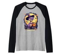 Halloween Dinosaur Trick or Roar! Spooky Party Raglan Baseball Tee