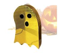 Halloween Disco Ghost Ornaments,Halloween Tiered Mirror Disco Indoor Glitter Sign | Table Centerpieces for Desk Shelf Christmas Counter Bedroom Living Room Kitchen Entryway Party