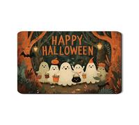 Halloween Dish Drying Mats For Kitchen Counter, Cute Ghosts Design Absorbent Rubber Dish Drainer Rack Mat, Autumn PU Leather Drying Pad For Kitchen Counter Decor 12x20 Inch