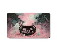 Halloween Dish Drying Mats For Kitchen, Ghosts and Cauldron Absorbent Rubber Dish Rack Mat, Fun Fall PU Leather Drying Pad For Kitchen Decor 12x20 Inch