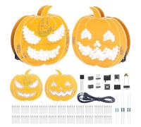 Halloween DIY Soldering Kit, PEMENOL Pumpkin LED Light Soldering Projects, Through-Hole Components for STEM Learning, Beginner-Friendly Soldering Practice, Desk Decor & Educational Present