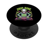 Halloween DJ Drop The Bone Skeleton Music Vibes PopSockets Adhesive PopGrip