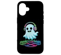Halloween DJ Ghost With Headphones Fun Vinyl Case for iPhone 16
