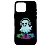 Halloween DJ Ghost With Headphones Fun Vinyl Case for iPhone 16 Pro Max