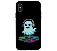 Halloween DJ Ghost With Headphones Fun Vinyl Case for iPhone X/XS