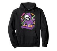 Halloween DJ Skeleton Candy Rave Party Beats Night Pullover Hoodie