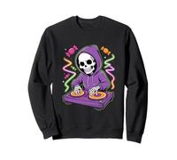 Halloween DJ Skeleton Candy Rave Party Beats Night Sweatshirt