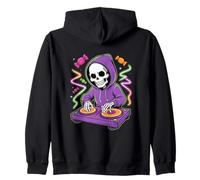 Halloween DJ Skeleton Candy Rave Party Beats Night Zip Hoodie