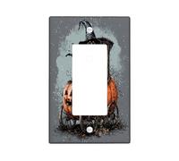 Halloween Doberman Dog Decorative Light Switch Cover Plate 1 Gang Single Rocker, Pumpkins Carriage Electrical Switchplate, Pet Faceplate for Kitchen Living Room Decor