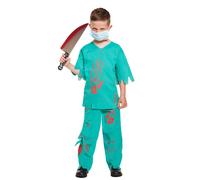 Halloween Doctor Surgeon Costume Boy's Bloody Fancy Dress Medium + Blood knife