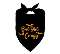 Halloween Dog Bandana Bat Crazy Adjustable Triangle Scarf with Bat Pattern Black Cute Puppy Bandana for Small Medium Girl Boy Dogs Halloween Party Dog Bandanas