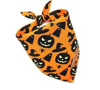 Halloween Dog Bandana with Spiders Pumpkins Print Soft Breathable Fabric for Costume Parties & Holiday Photos Dog Halloween Costume Accessory