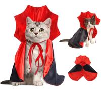 Halloween Dog Cat Costume Vampire Cloak Cape Pet Outfit Vampire Costume | Gothic Cloak, Stand-Up Collar, Red & Black Reversible, Large 63cm, Adjustable Dress Up Cosplay Halloween for Dog Cat Pet