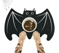 Halloween Dog Cat Mat for Food & Water Feeding, Gothic Bat 23.6''x15.7''
