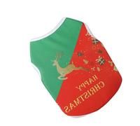 Halloween Dog Clothes Christmas Pet Clothes Holiday And New Year Pet Clothes Red And Green Printed Sika Deer Pet Clothes Fall Dog Clothes Pet Thickening Pullover Knitwear A L