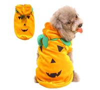 Halloween Dog Costume, Dog Cat Halloween Pumpkin Costume Jumpers Pumpkin Sweater Animal Autumn Winter Clothes Pet Cosplay Costumes for Small Medium Pets Holiday Party