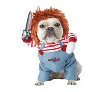 Halloween Dog Costumes Funny Pet Clothes Adjustable Dog Cosplay Costume Sets Novelty Dogs Bulldog Clothing For Medium Large Pug Halloween hair puppy chucky Costumes Apparel Headwear dogs para