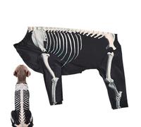Halloween Dog Costumes, Skeleton Puppy Outfit, Pet Bodysuit Apparel, Soft Stretchy Fabric, Easy Wear Design, Black White, Holiday Photo Daily Outdoor Party Use and More