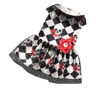 Halloween Dog Dresses, Skull Pattern Puppy Lace Dress with Eye Flower, Pet Costume for Small Medium Dogs, Dress up Accessories for Cosplay Halloween