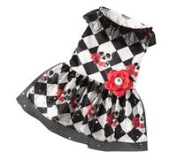 Halloween Dog Dresses, Skull Pattern Puppy Lace Dress with Eye Flower, Pet Costume for Small Medium Dogs, Dress up Accessories for Cosplay Halloween