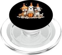 Halloween Dog Ghost Popcorn Party Vibe PopSockets PopGrip for MagSafe