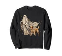 Halloween Dog Ghost Walking Vintage Retriever Retro Sweatshirt