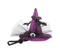 Halloween Dog Hat, Pet Costumes, Witch Headwear, Eyeball Bat Design, Adjustable Strap, Festive Accessory for Indoor Thanksgiving Christmas Celebration Cosplay, 5.91x4.72 Inches