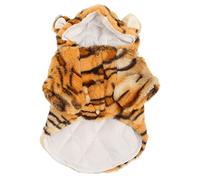 Halloween Dog Hoodie Tiger Print Soft Comfortable Polyester Warm Pet Clothes for Small Dogs, Cozy Indoor Outdoor Dog Sweatshirt with Loose Collar for Autumn Winter (M)